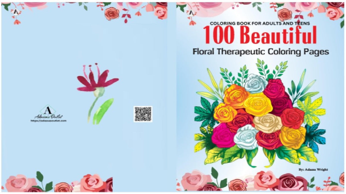 100 Beautiful Floral Therapeutic Coloring Pages for Adults and Teens