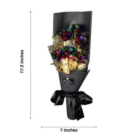 24K Foil Plated Gold Rose Bouquet Proposal Gift Flowers Box Wedding Decor Valentine Day