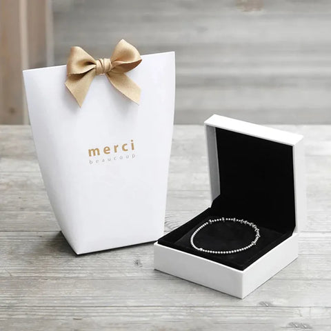 5pcs Black White Merci Candy Bag French Thank You Kraft Paper Gift Packaging Box