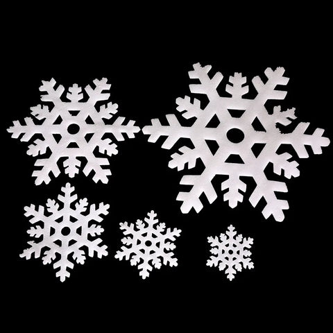 5Pcs High Quality Christmas Ornament White Snowflakes Foam Christmas Snowflake Tree Window Christmas Decorations