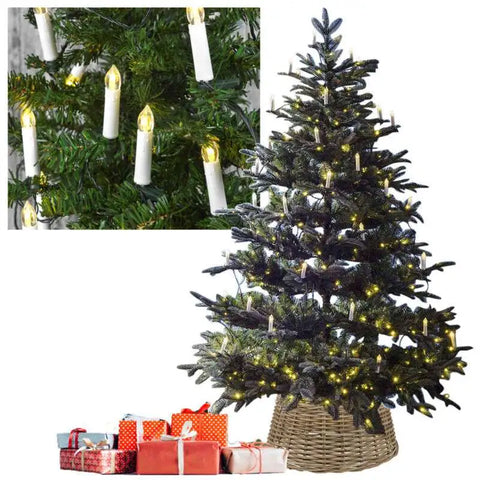 20Pcs String Lights On Candle Christmas Tree Hanging Warm White LED Clip Indoor Happy Birthday Wedding Fairy Creative Decoration