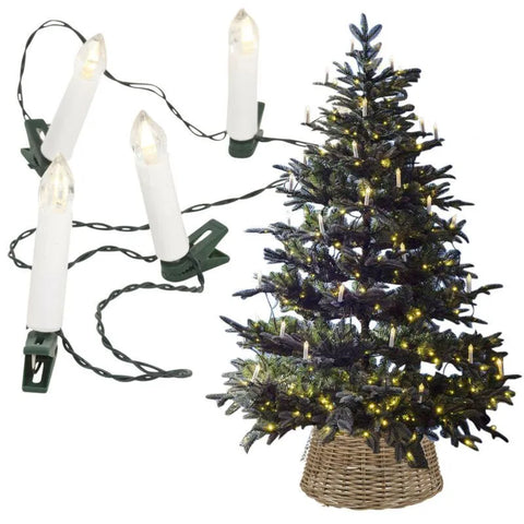 20Pcs String Lights On Candle Christmas Tree Hanging Warm White LED Clip Indoor Happy Birthday Wedding Fairy Creative Decoration