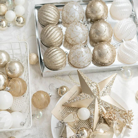 1-24pcs Christmas Decorations Xmas Tree Hanging Decor Ball Baubles Pendants Christmas Home Party Ornaments Festive Party Supplie