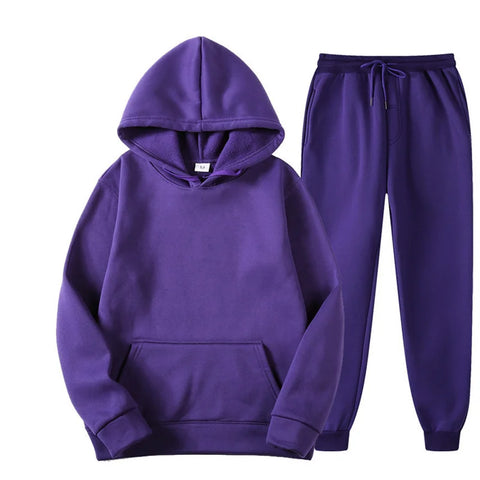 Men's Hooded Sweatshirts 2 pieces Hoodie+Pants Men Tracksuit Sportswear Autumn Winter Men Suit Men's Clothing Leisure Sets Male