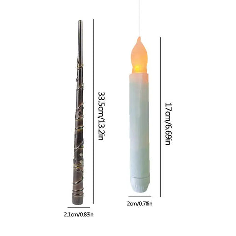 12pcs Floating Candles With Wand Magic Hanging Candles Magic Wand Remote Control Candle Halloween Christmas Home Decoration 2023