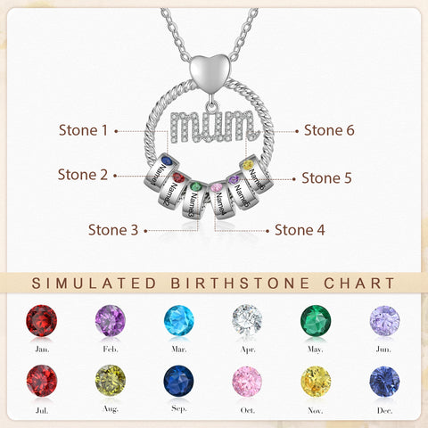 Mothers Day Personalized 1-6 Kid Name Bead Necklaces