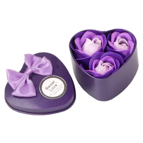 3pcs Artificial Flower Heart Scented Bath Body Petal Rose Soap Flower Gift Best Valentine’s Day Decoration