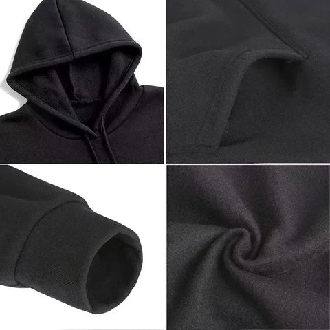 2026 Hip‑Hop Streetwear Men Pullover Hoodie Front & Back Letter Pattern Print Hooded Sweatshirt Loose Fit Casual Daily Male Tops