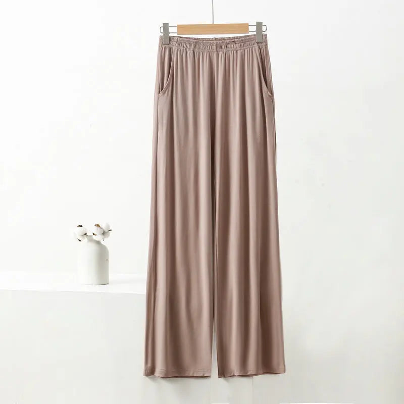 Women’s Modal Wide-Leg Pants – Loose Fit Lounge Trousers