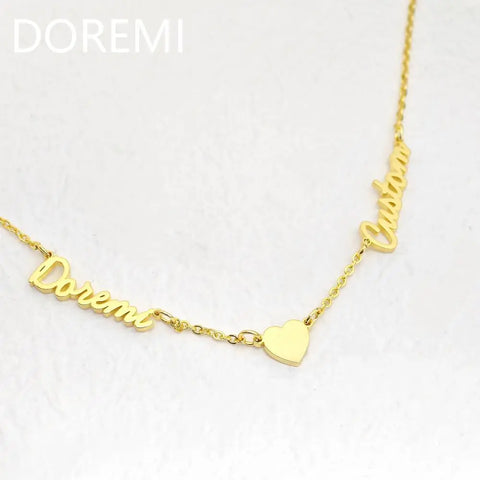 Heart Plain Name Necklace Custom Jewelry