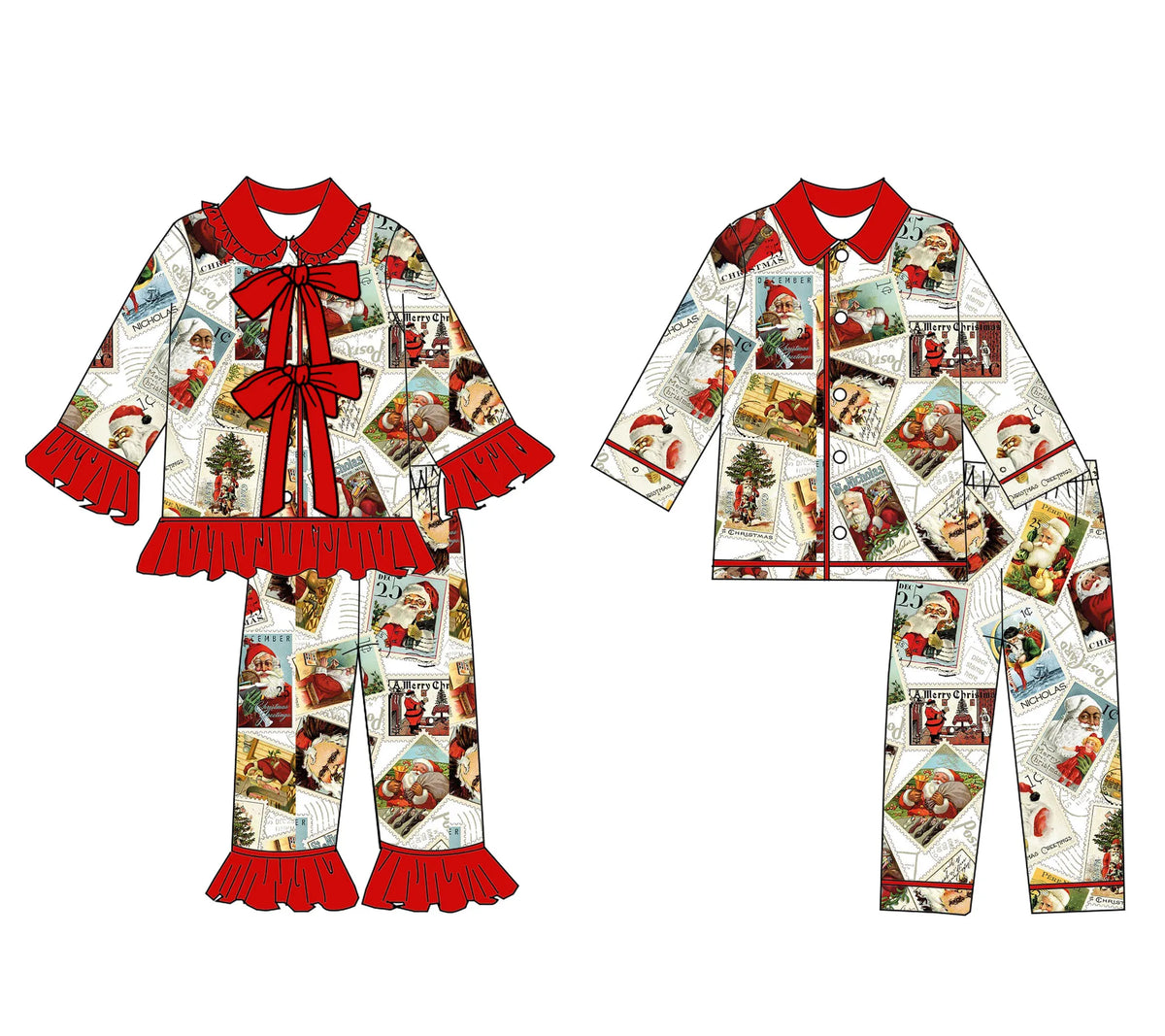 Christmas Family Matching Pajamas Long Sleeve Kids & Adult Pyjamas Set Comfortable Sleepwear New Outfit for Holiday