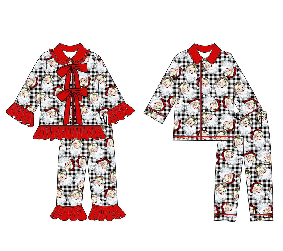 Christmas Family Matching Pajamas Long Sleeve Kids & Adult Pyjamas Set Comfortable Sleepwear New Outfit for Holiday