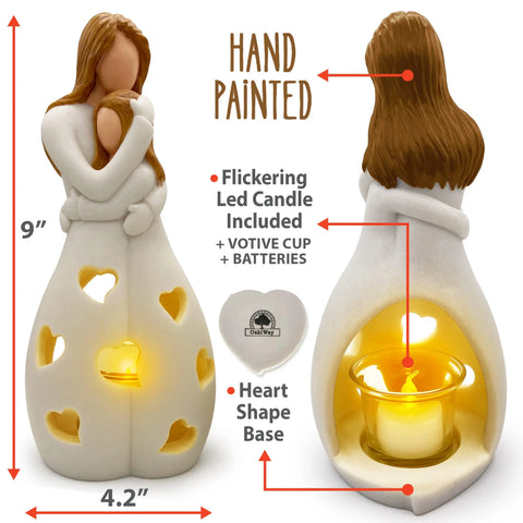 Candlestick Holder with Flickering LED Candle Memorial Gifts