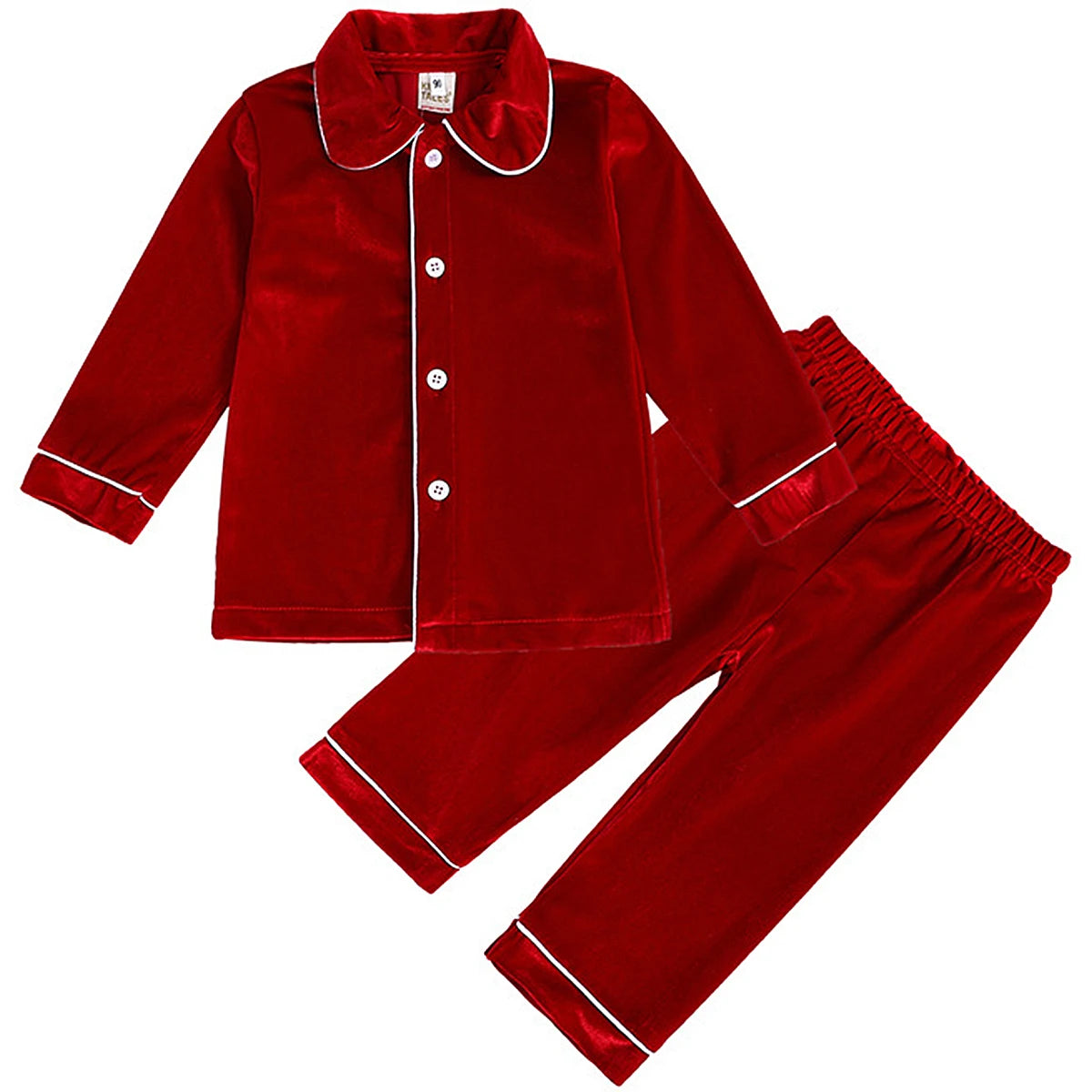 Christmas Pyjamas Kids Boys Girls Velvet Pajamas Infant Xmas Pjs Toddler New Year Party Gift Pijamas Green Red Nightwear
