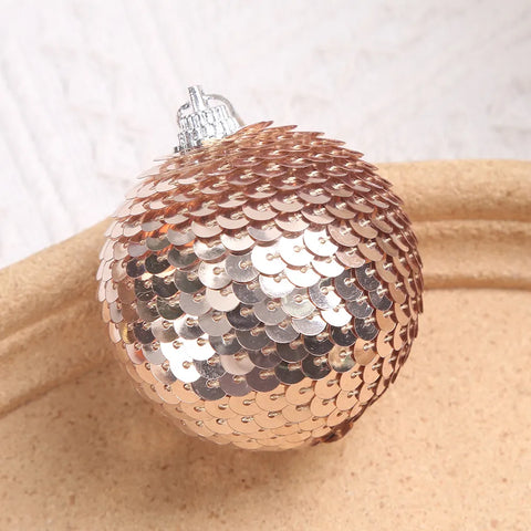 16pcs/box 6CM Christmas Ball Ornaments Champagne Gold Red Glitter Foam Ball Crafts for Xmas Tree Hanging Pendant Gift Navidad