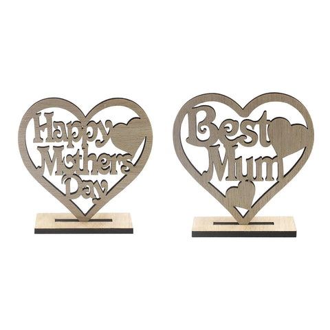 Mother's Day Wooden Heart-shaped Happy Hollow Ornament
