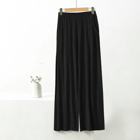 Women’s Modal Wide-Leg Pants – Loose Fit Lounge Trousers