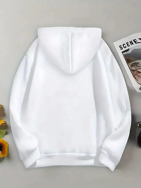 2026 Hip‑Hop Streetwear Men Pullover Hoodie Front & Back Letter Pattern Print Hooded Sweatshirt Loose Fit Casual Daily Male Tops