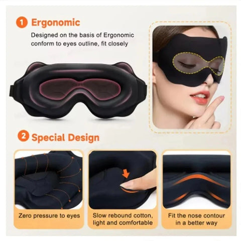 3D Memory Foam Sleep Mask – Light Blocking & Travel Eye Cover