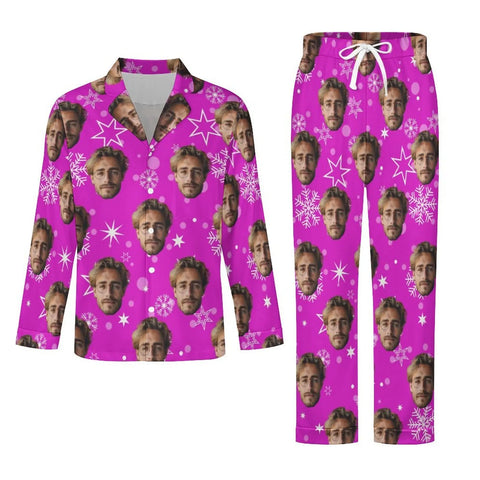 Personalized Christmas Pajamas with Face Custom Photo Pajamas For Couple Family Friends