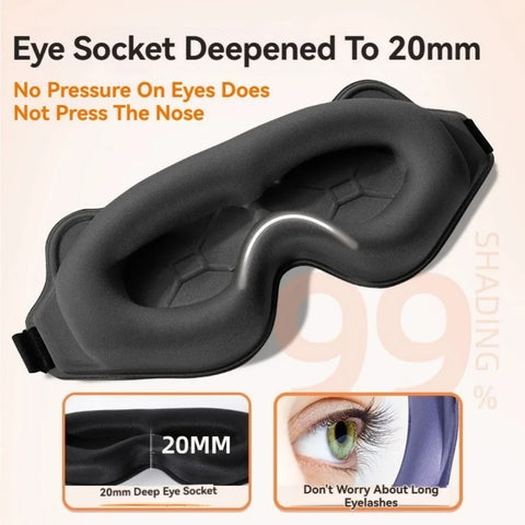 3D Memory Foam Sleep Mask – Light Blocking & Travel Eye Cover