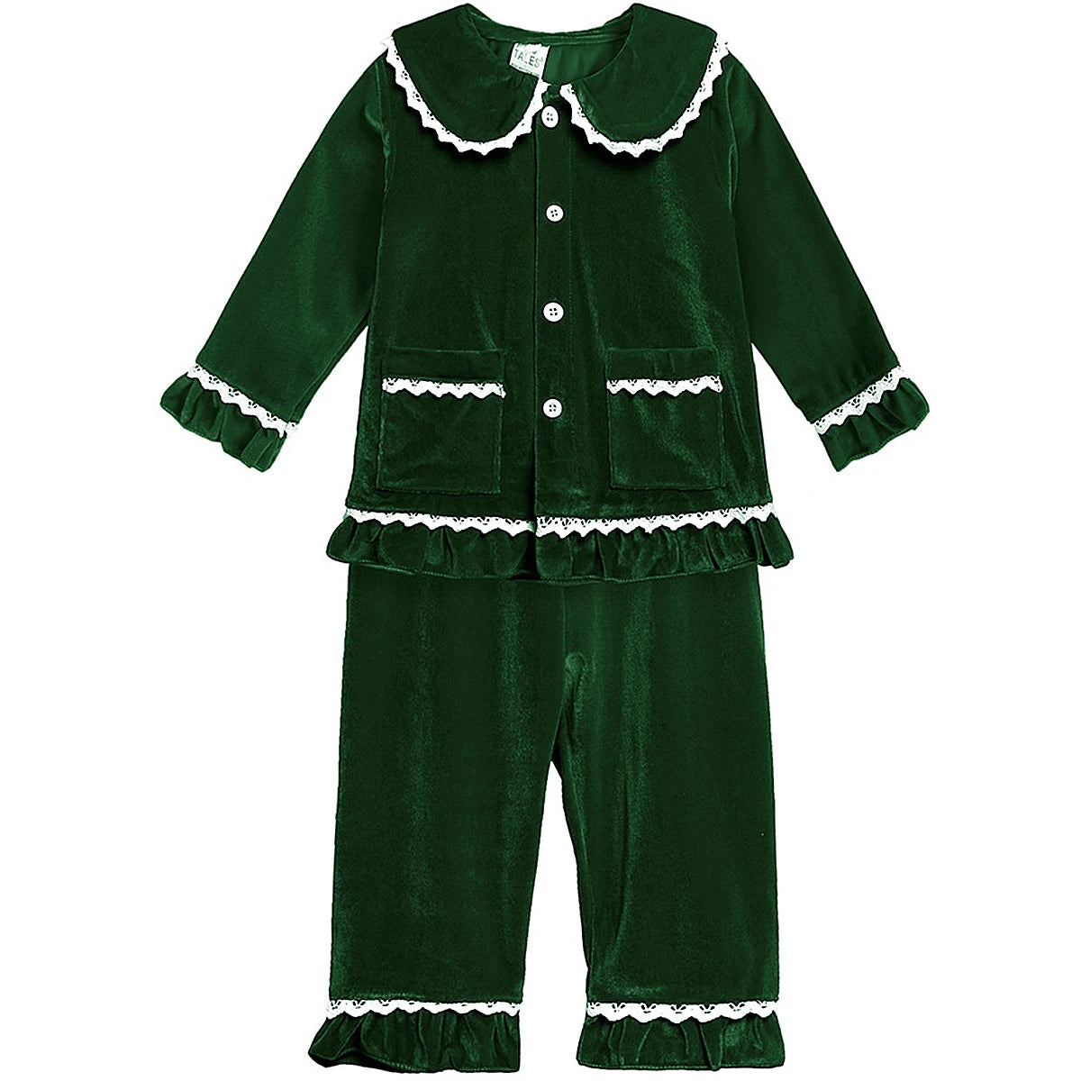 Christmas Pyjamas Kids Boys Girls Velvet Pajamas Infant Xmas Pjs Toddler New Year Party Gift Pijamas Green Red Nightwear