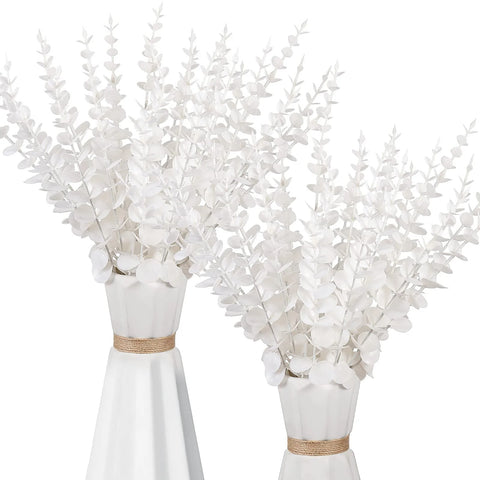 10PCS Gold Eucalyptus Leaf Artificial Plants Diy Christmas Fake Plant Flower Bouquet Ornament Home Garden Party Wedding Decor