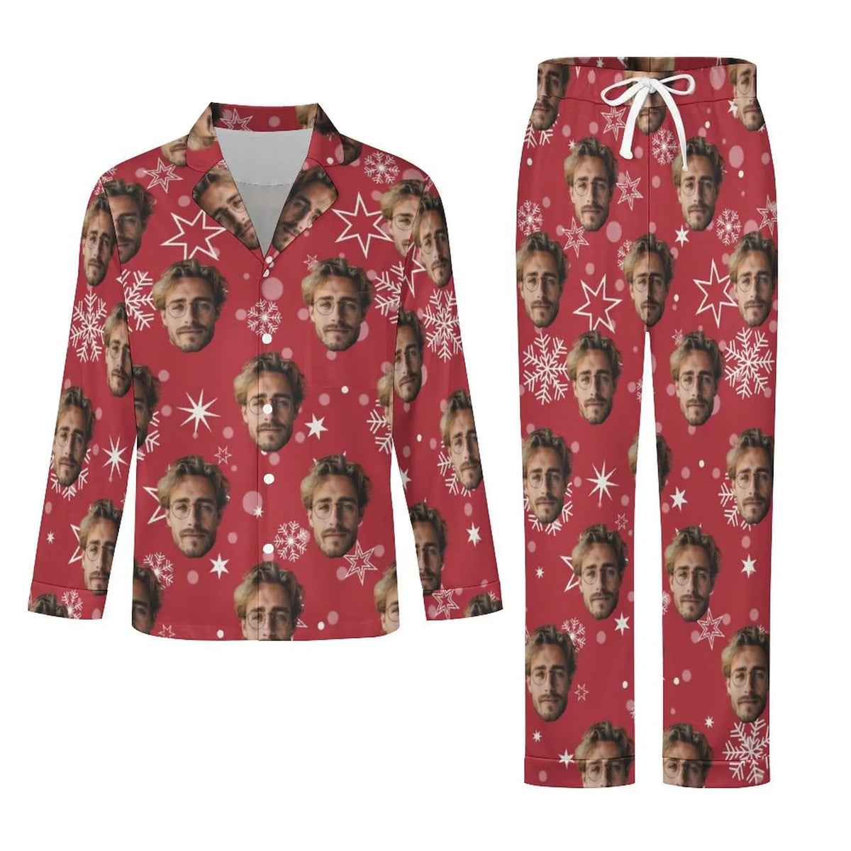 Personalized Christmas Pajamas with Face Custom Photo Pajamas For Couple Family Friends