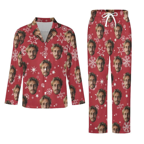 Personalized Christmas Pajamas with Face Custom Photo Pajamas For Couple Family Friends