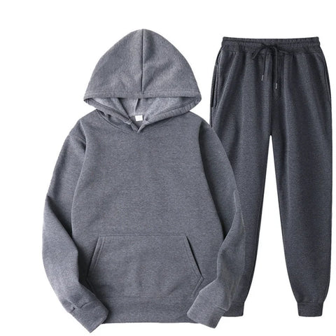Men's Hooded Sweatshirts 2 pieces Hoodie+Pants Men Tracksuit Sportswear Autumn Winter Men Suit Men's Clothing Leisure Sets Male