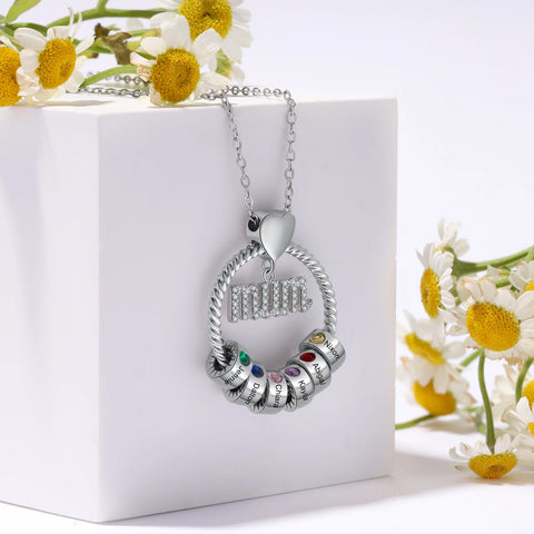 Mothers Day Personalized 1-6 Kid Name Bead Necklaces