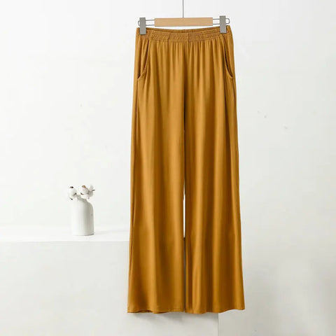 Women’s Modal Wide-Leg Pants – Loose Fit Lounge Trousers