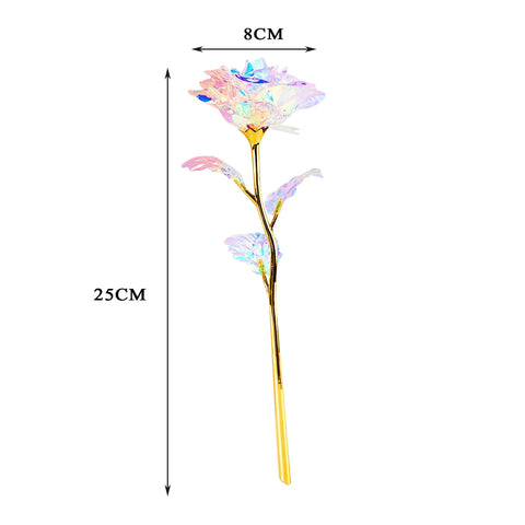 10pcs Eternal Galaxy Rose 24k Gold Flower Foil Plastic Artificial Roses Romantic Valentines Day Gift