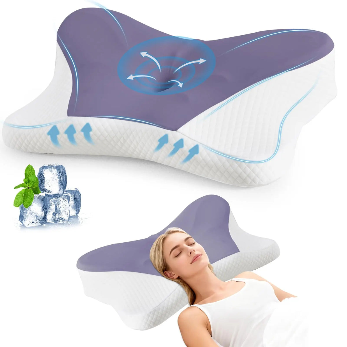 Ergonomic Memory Foam Neck Pillow – Queen Size