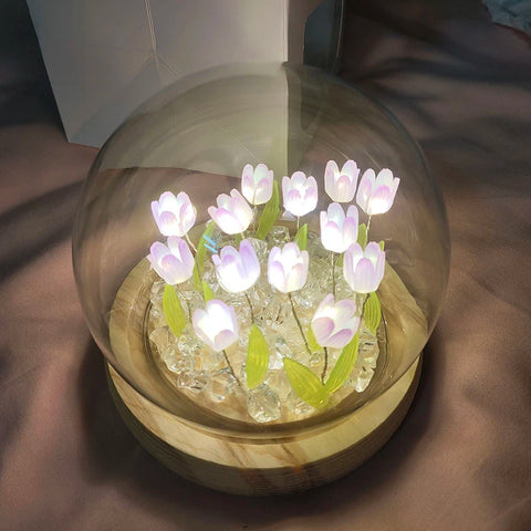 DIY Tulip Night Light for Bedroom Artificial Tulip Flower Valentines Day Birthday Holiday Gifts