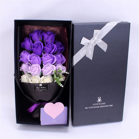 18pcs Artificial Soap Flower Rose Bouquet Gift Box for Girlfriend Valentine's Day