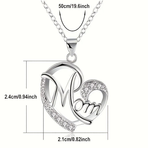 Heart Mom Necklace Pendant