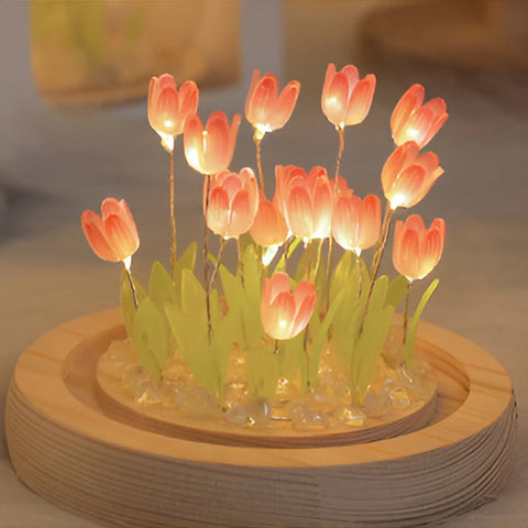 DIY Tulip Night Light for Bedroom Artificial Tulip Flower Valentines Day Birthday Holiday Gifts