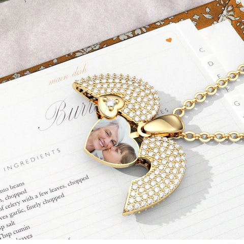 Personalized Heart Photo Locket Necklace