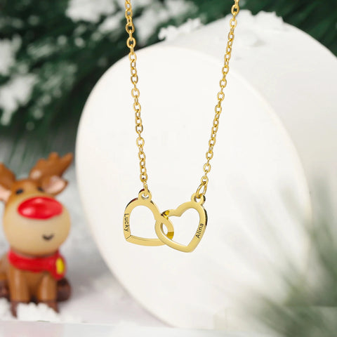 Heart Necklace Rotating Rose Flower