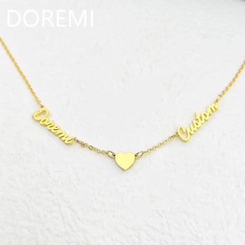Heart Plain Name Necklace Custom Jewelry