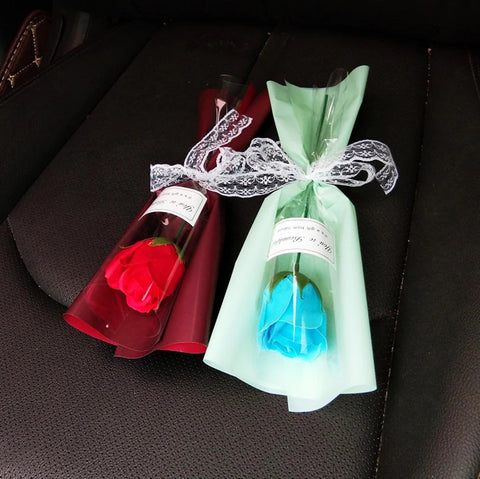 1PC Soap Rose Bouquet Artificial Flowers With Pack Bag Hand Holding Flower For Friends Wedding Party Guests Valentine Day Gifts