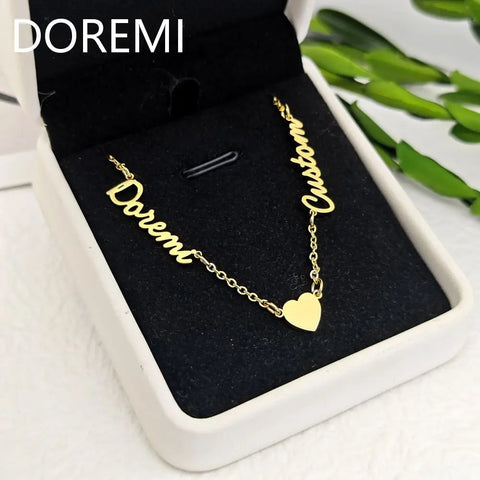 Heart Plain Name Necklace Custom Jewelry