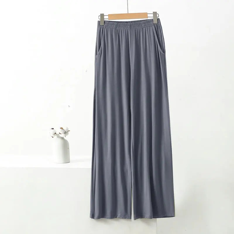 Women’s Modal Wide-Leg Pants – Loose Fit Lounge Trousers