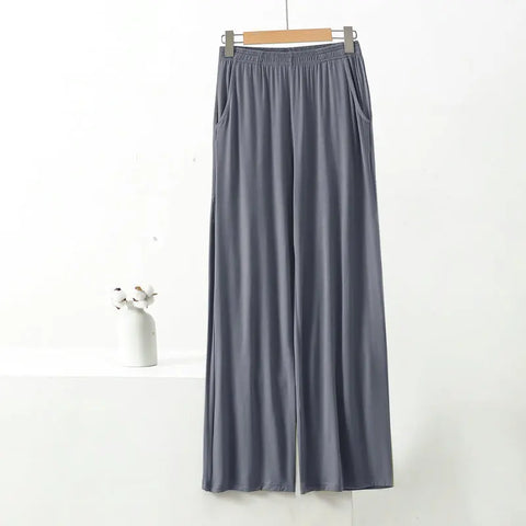 Women’s Modal Wide-Leg Pants – Loose Fit Lounge Trousers
