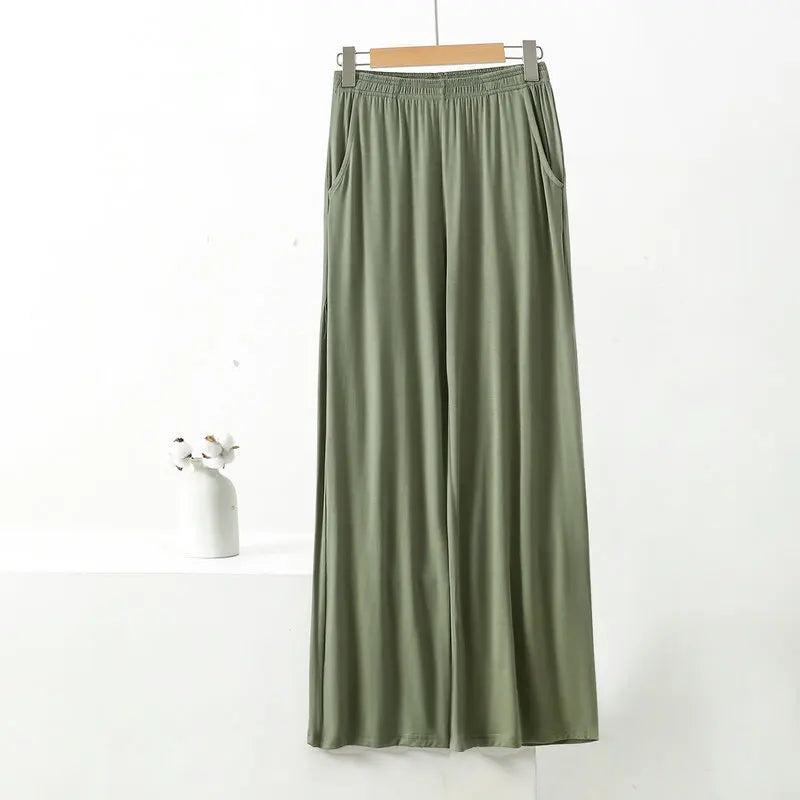 Women’s Modal Wide-Leg Pants – Loose Fit Lounge Trousers