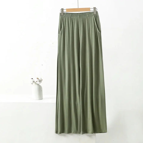 Women’s Modal Wide-Leg Pants – Loose Fit Lounge Trousers