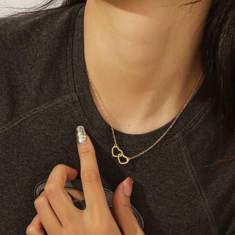 Heart Necklace Rotating Rose Flower