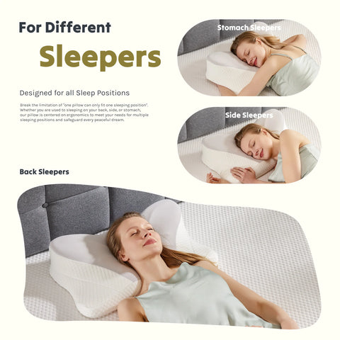 Ergonomic Memory Foam Neck Pillow – Queen Size