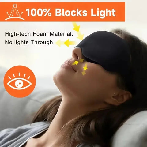 3D Memory Foam Sleep Mask – Light Blocking & Travel Eye Cover